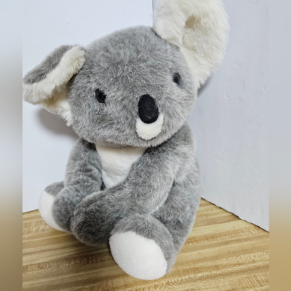 Vtg 1988 Chrisha Playful Plush Gray & White Koala Bear Stuffed Animal Toy 15"